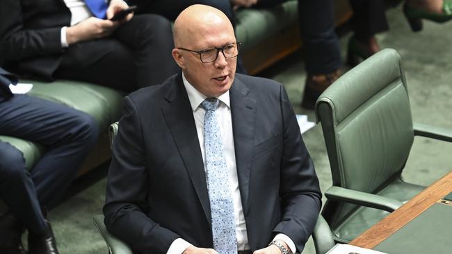 Opposition Leader Peter Dutton will unveil a central plank of the Coalition’s election housing policy in Perth on Saturday. Picture: NewsWire / Martin Ollman