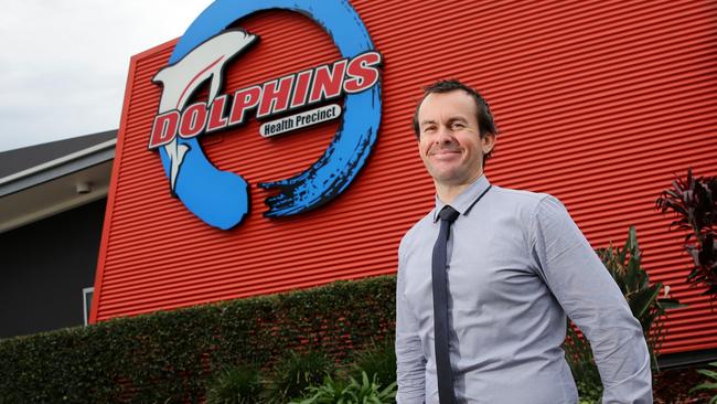 Redcliffe Leagues Club general manager Justin Charlish outside the Dolphins Health Precinct.