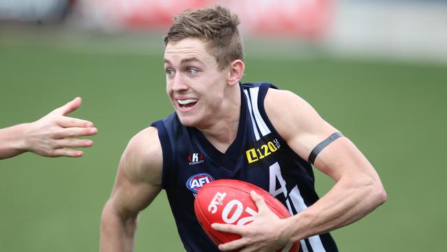 A young Devon Smith in action for the Geelong Falcons.