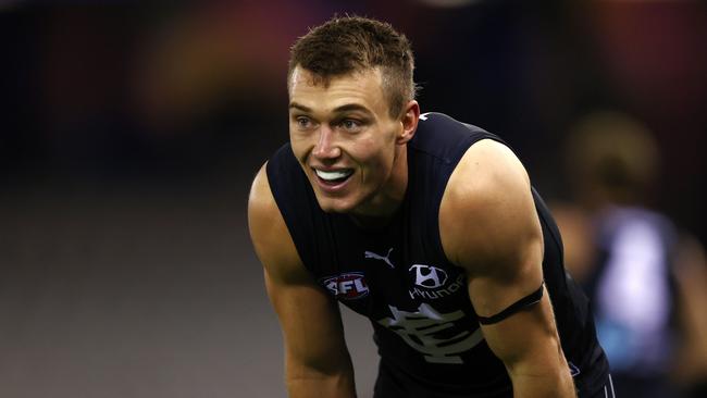 David Teague’s manager has slammed Patrick Cripps. Picture: Michael Klein