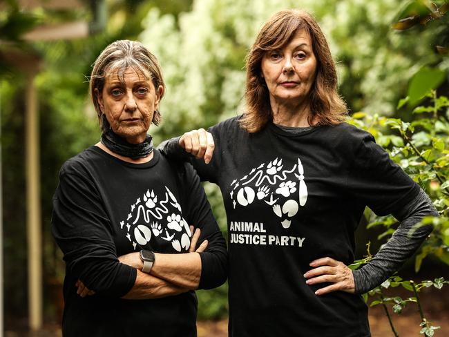 Former Animal Justice Party candidates Suzanne Clarke and Linda McCarthy resigned after the AJP said they had to make a public apology and undergo “gender training” after Ms McCarthy shared transgender articles on her private Facebook page. Picture: Zak Simmonds