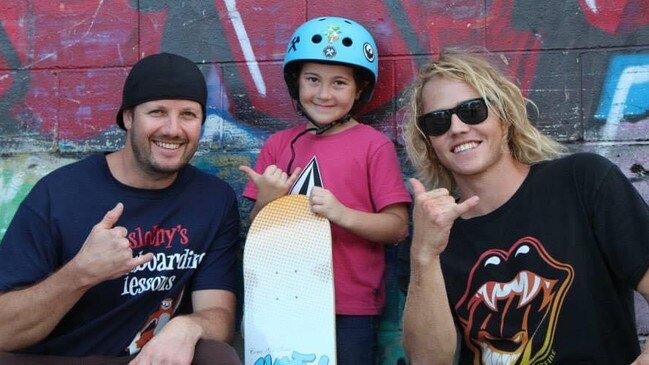 Haylie's first competition with coaches Leon (left) and Chiggy (right).