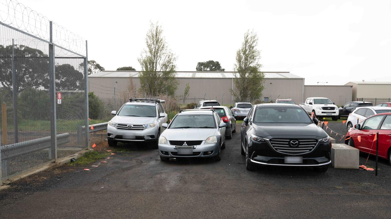 These cars are not parked in allocated spaces. Picture: Brad Fleet