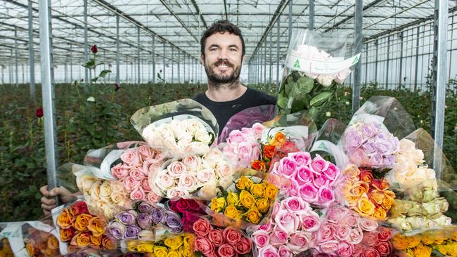 Mick Allen has enjoyed record prices for his Monbulk-grown roses during Victoria’s COVID-19 lockdown. Picture: Dannika Bonser