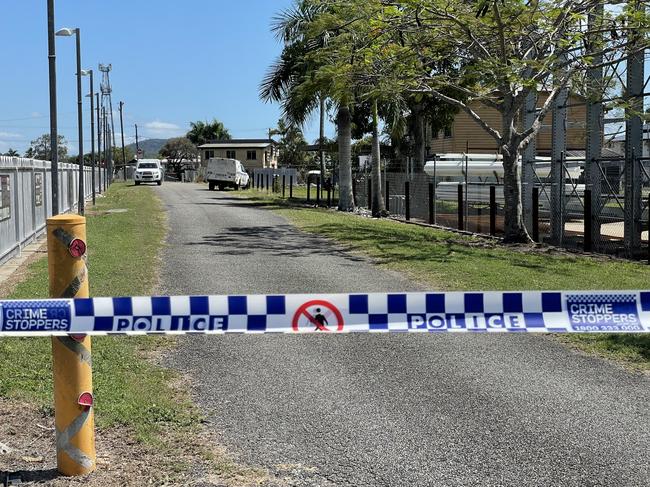 Paramedics assisted with a reported house fire on Station Lane in Sarina at 7.01pm on October 18. Photo taken 10am on October 19, where a crime scene has been declared. Picture: Fergus Gregg