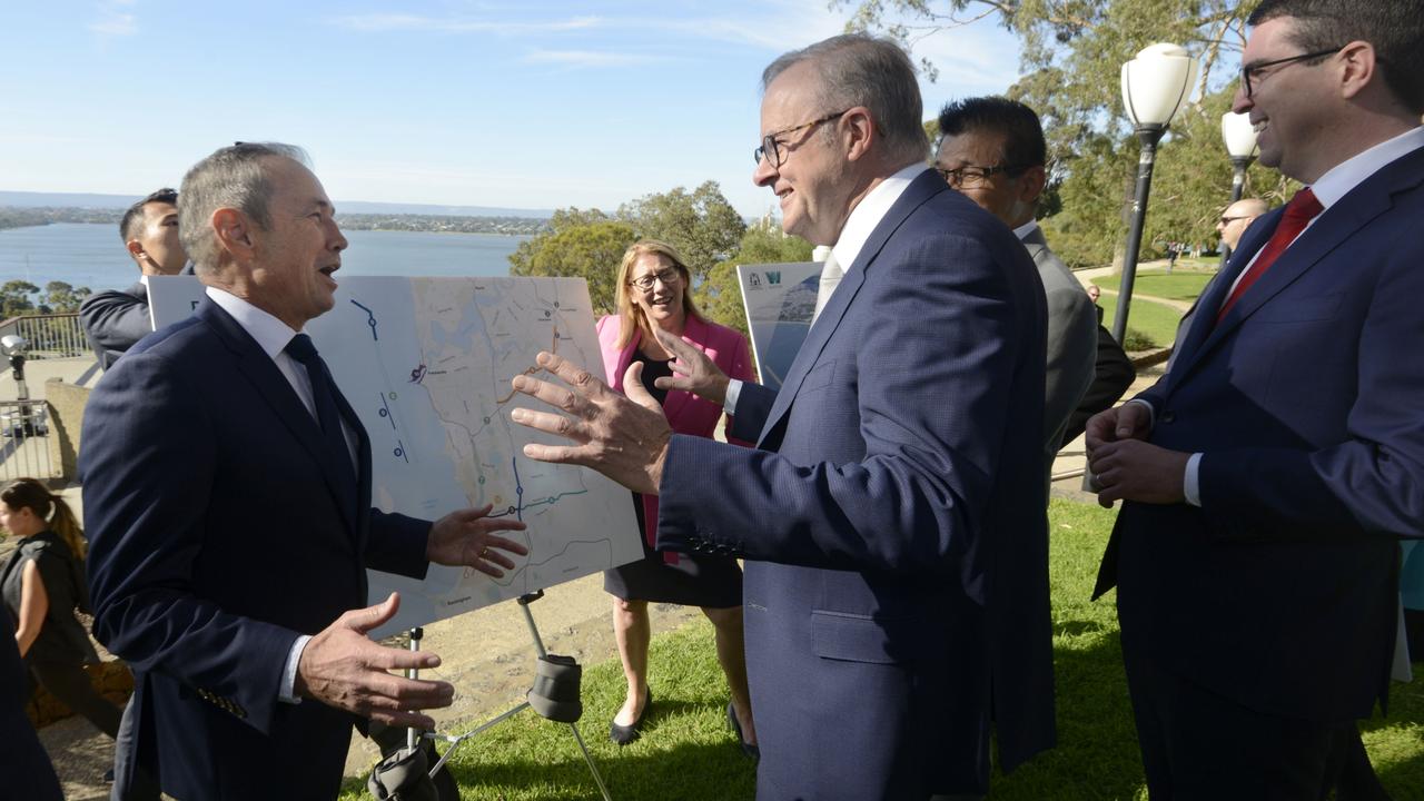 Prime Minister Anthony Albanese (right) with Western Australian Premier Roger Cook and was in Perth on Wednesday. Picture: NCA NewsWire / Sharon Smith