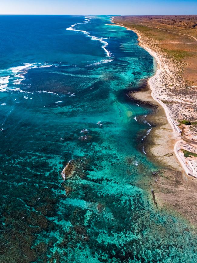 Aerial view of the Ningaloo Reef coastline. Picture: Tourism WA