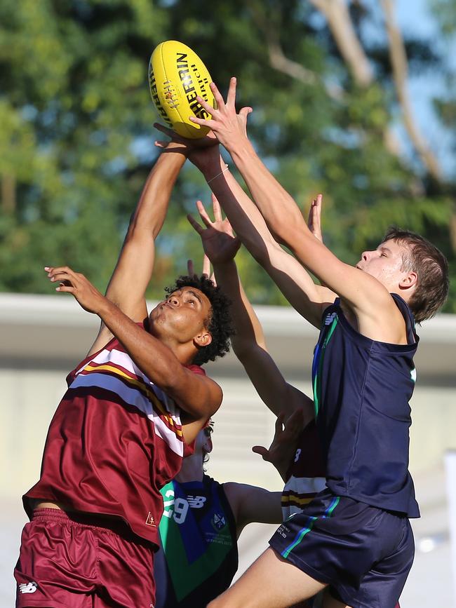 AIC AFL seniors match between Ambrose Treacy College and St Peters Lutheran Colleg Picture David Clark