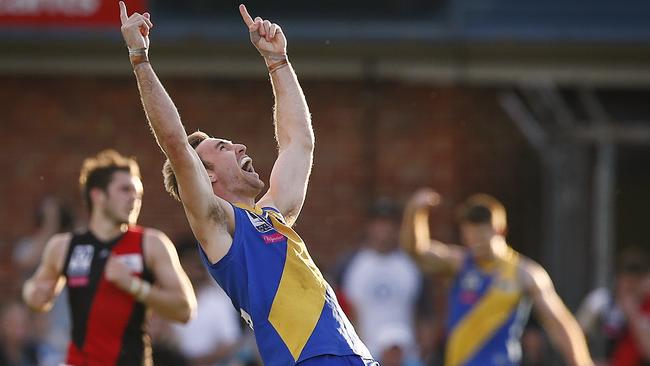 Williamstown v Essendon Sam Dunell celebrates the SeaEagles  win Picture:Wayne Ludbey