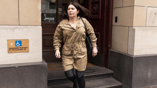 Roberta Williams leaves the Supreme Court in Melbourne. Picture: AAP