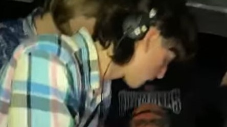 A DJ playing at an "evening doof" for Schoolies at Rosebud Pier. Picture: Screenshot from video – Nicholas Speranos, Facebook.