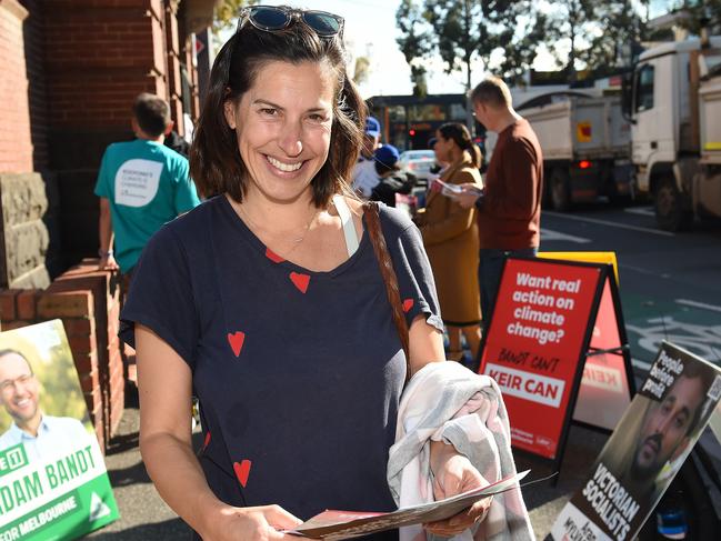 Federal Election. Hanna Davis voting early at a voting centre in Abbotsford. Picture: Josie Hayden