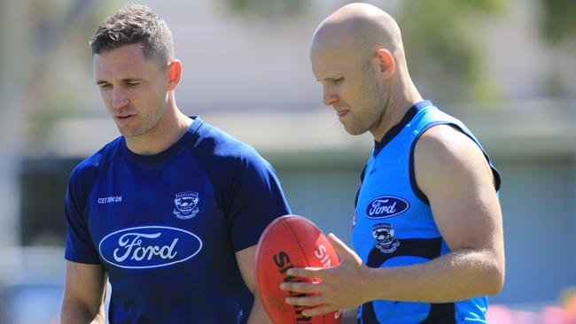 Joel Selwood and Gary Ablett will line up side-by-side this weekend. Picture: Peter Ristevski