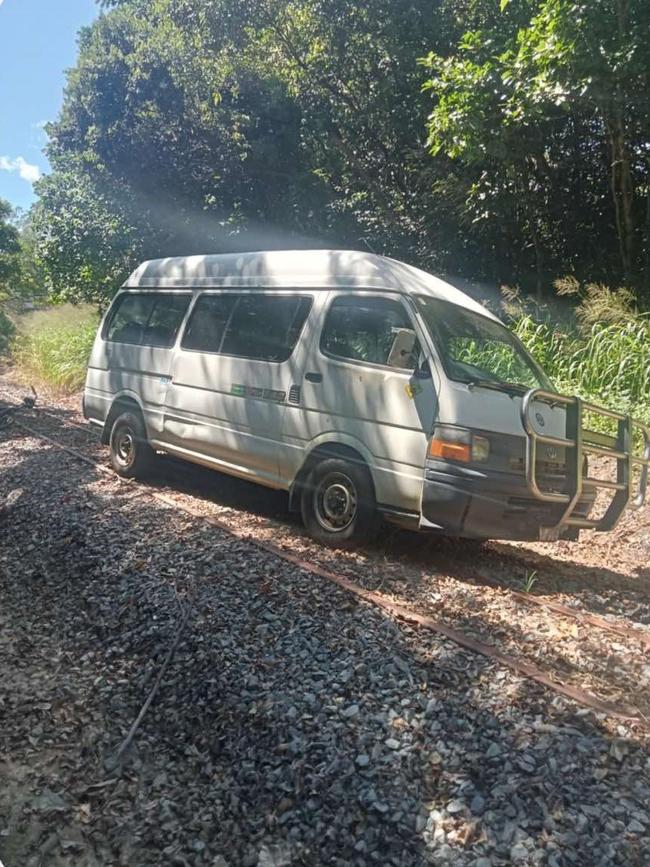 Zap De Jong's van was discovered by his friend on cane rail tracks near the Greenpatch Campground in Gordonvale. Picture: Zap De Jong