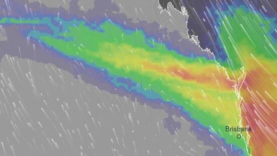 Widespread rain is expected over parts of southeast and central Queensland this week. Picture: Ventusky