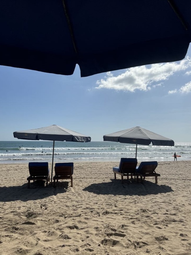 View of Kuta beach from KC Sunset Beach Sportsbar. Photo: Sian Jeffries