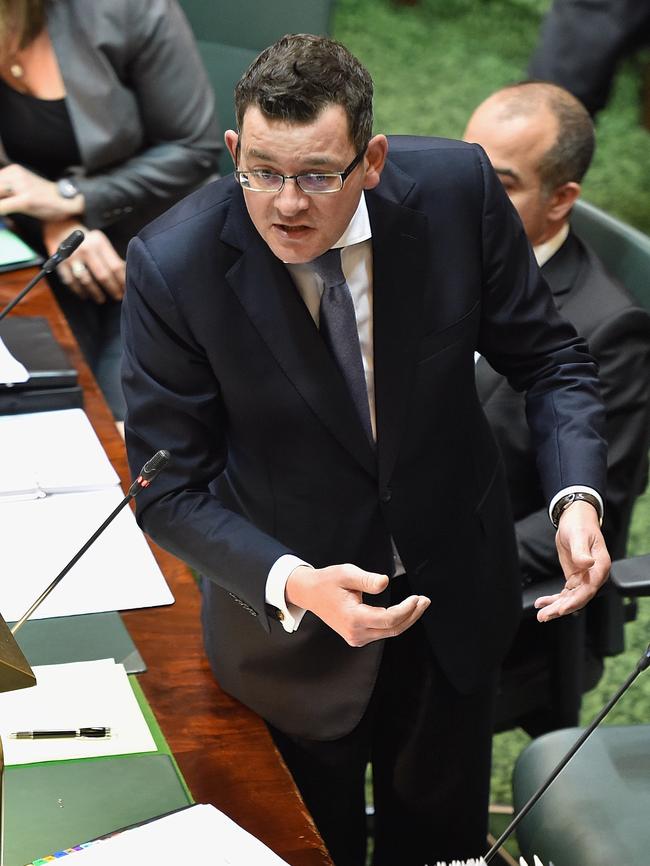 Premier Daniel Andrews during question time in State Parliament. Picture: Ellen Smith