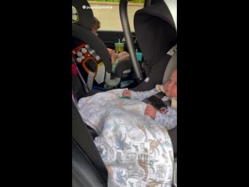 Mum's adorable technique to stop baby crying in the car