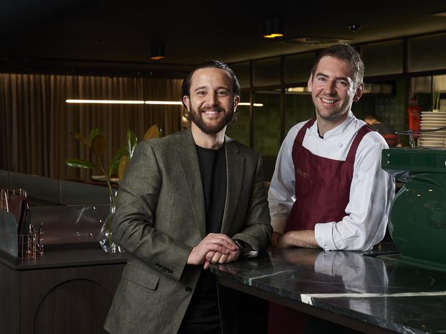 Themis Chryssidis and Callum Hann at Eleven in Adelaide, a new restaurant that opens August 13, Friday, Aug. 6, 2021. Picture: MATT LOXTON