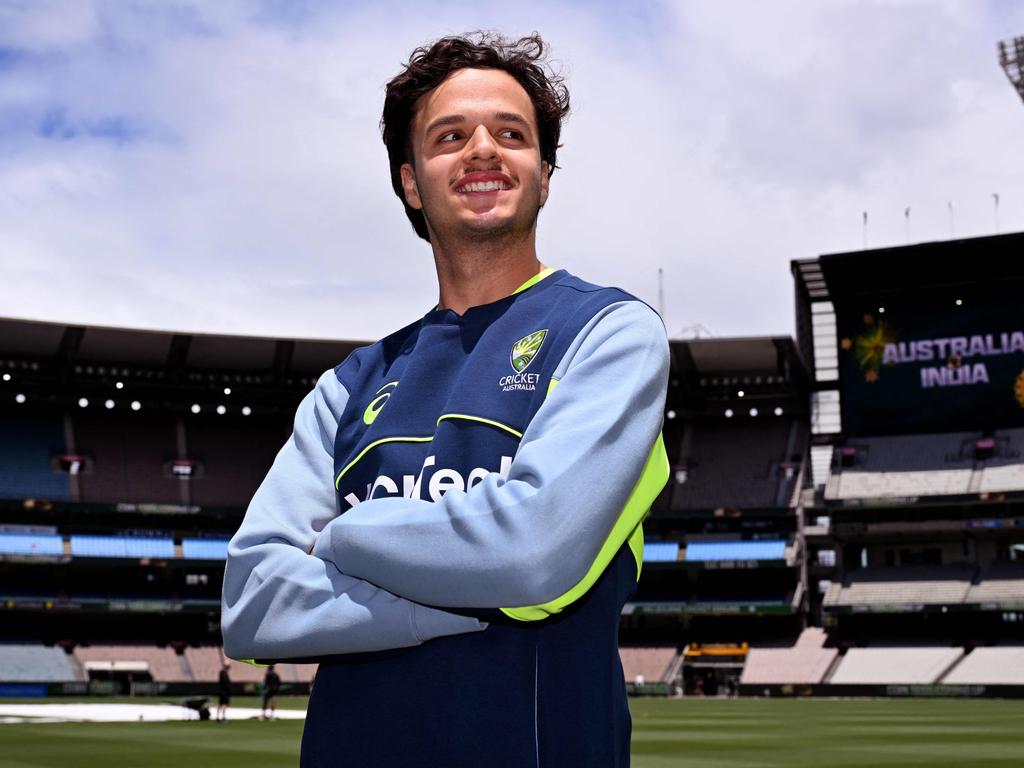 It’s a big jump from the Hurstville backyard to the MCG for Sam Konstas. Picture: William WEST / AFP