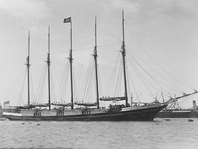 Peruvian transport vessel S.V Inca pictured anchored at Adelaide in 1904 — seven years before it vanished en route to Sydney. Picture: State Library of South Australia