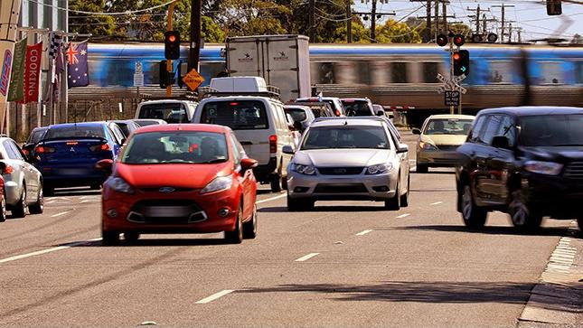 Before – the traffic along Clayton Rd. Picture: Level Crossing Removal Project