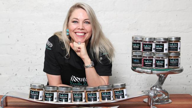 Vanilla Zulu cooking school owner Melanie Alafaci at her cooking school in Teneriffe with her new spice range.