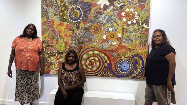 Ngura Nganampa Wiru Mulapa at the Gallery of Central Australia alongside artists Selina Kulitja (Maruku Arts), Valerie Brumby (Walkatjara Art) and Denise Brady (Kaltukatjara Art). Picture: Supplied