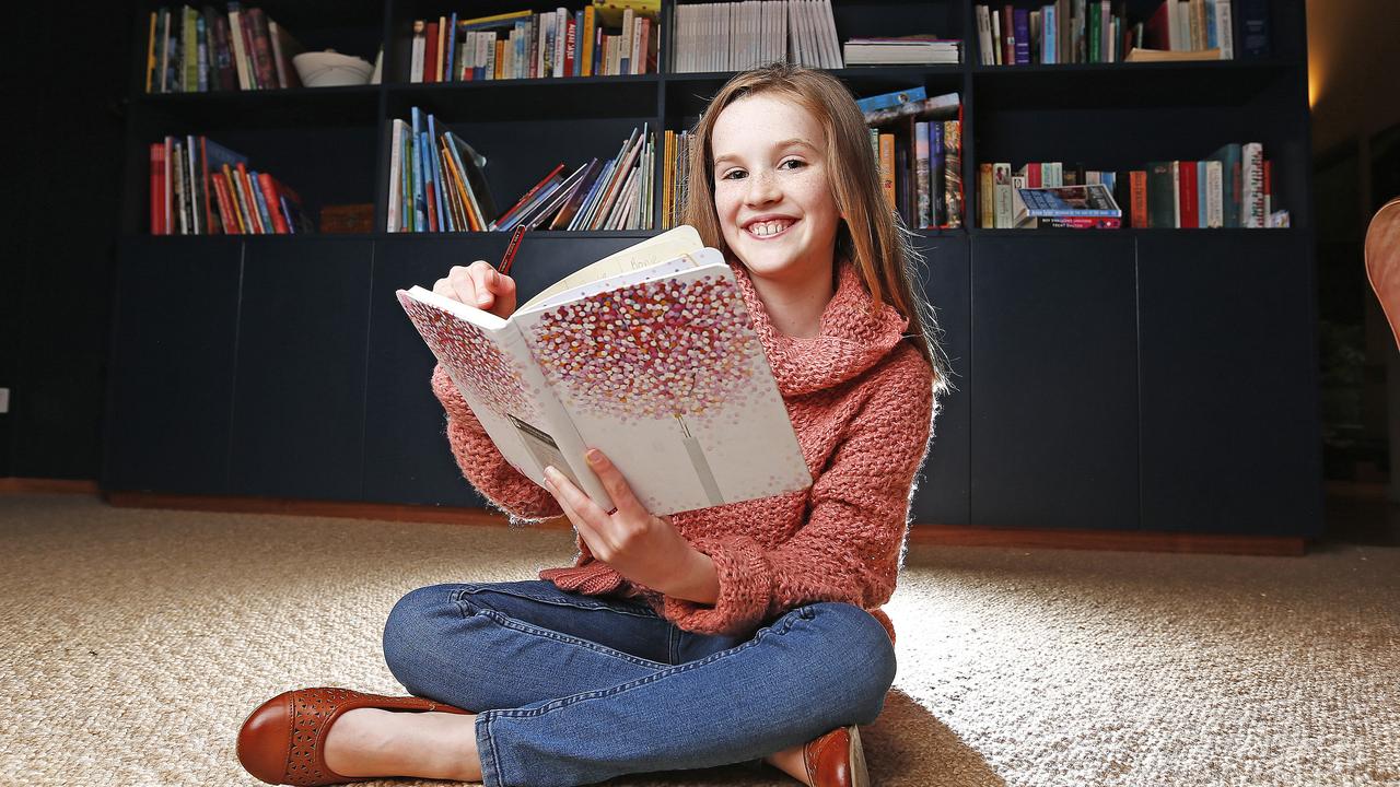 Winning author Rose Pullinger, 10, of Hobart, Tasmania. Picture: Zak Simmonds