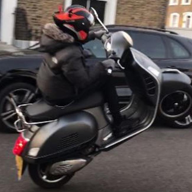 This moped rider was part of a gang of four who carried out more than 103 crimes, including using mopeds to target pedestrians. Picture: Metropolitan Police/PA/AAP