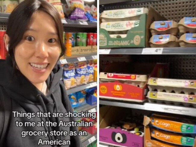 American woman's shock at Aussie supermarkets. Picture: TikTok/@tiffanytchen