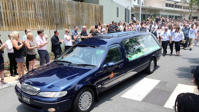 The funeral procession for stabbing victim Jack Beasley, at the Southport Church of Christ. Pictures: AAP Image/Richard Gosling