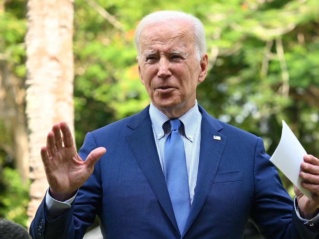 Joe Biden speaks about the situation in Poland on November 16, 2022. Picture: Saul Loeb/AFP