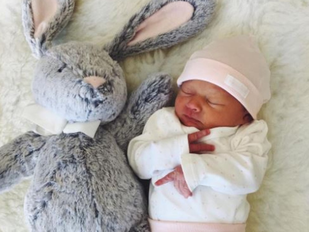 Hannah Polites with newborn daughter Evaliah