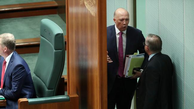 Minister for Home Affairs Peter Dutton made the case for Bill Shorten being Labor’s ‘dream leader’ for his tougher border stance. Picture Gary Ramage