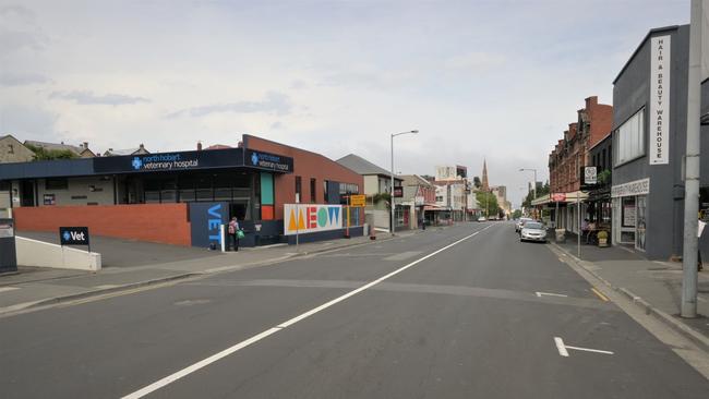 GHOST TOWN: An eerily quiet Elizabeth Street on a Friday afternoon. Picture: Kenji Sato