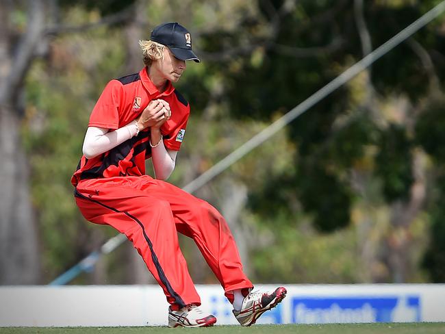 Andrew Richards takes a catch at a previous Strike League match. Picture: Patrina Malone