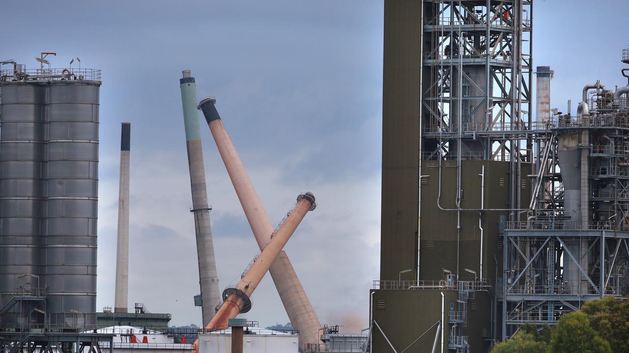 The Sydney Shell Clyde refinery being demolished in 2016. Picture: Cameron Richardson