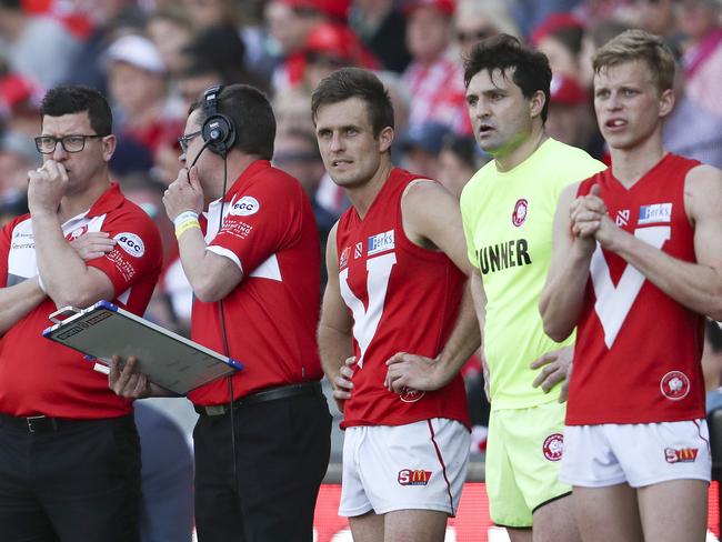 23/09/18 - SANFL - Grand Final - Norwood v North Adelaide at the Adelaide Oval. North coach Josh Carr on the boundary line. Picture SARAH REED