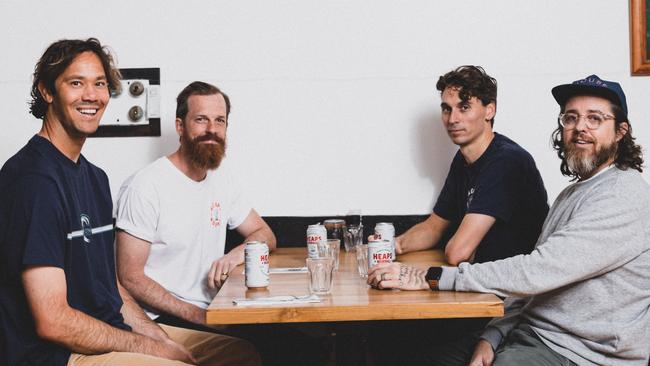 Heaps Normal co-founders Jordy Smith, Andy Miller, Ben Holdstock &amp; Peter Brennan. Picture: Nikki To