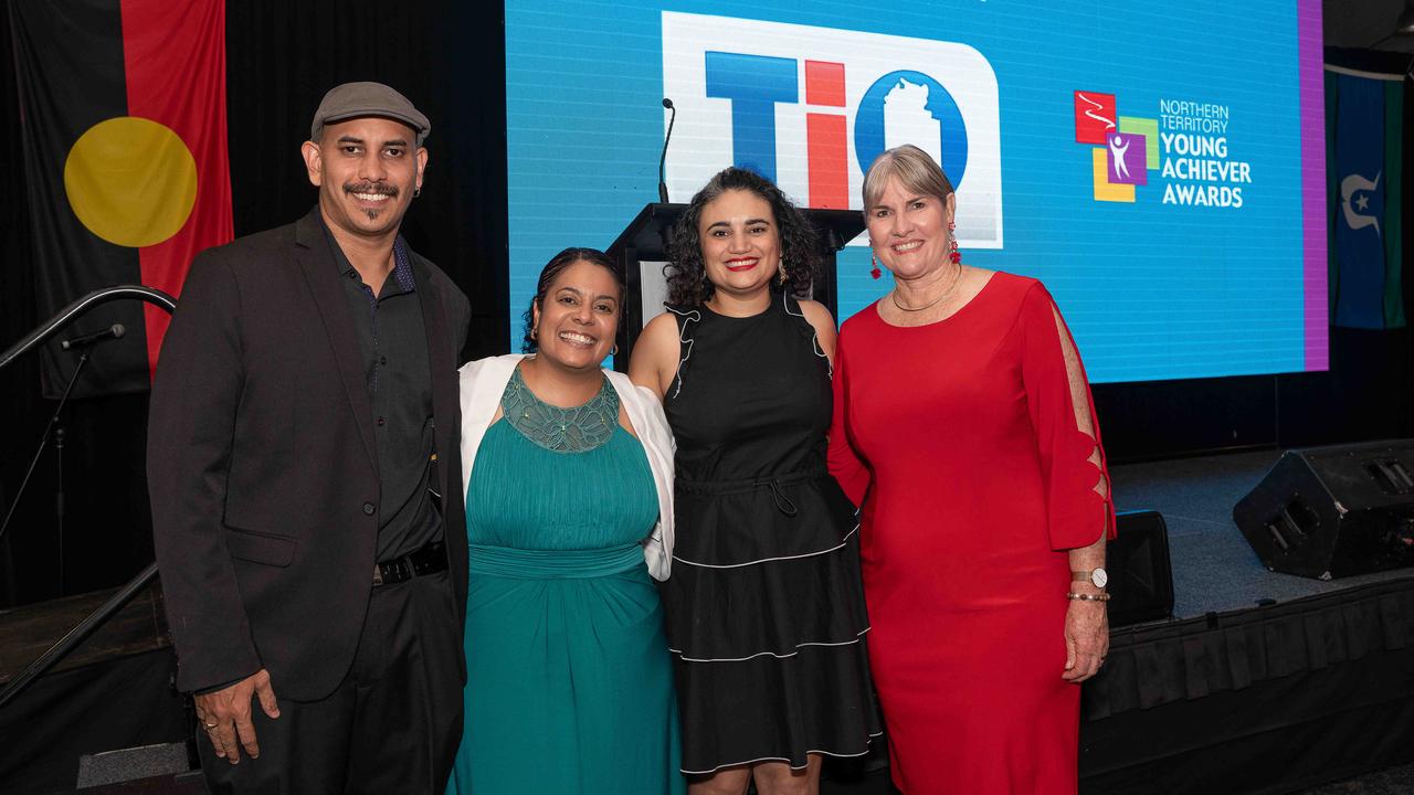 Adam Austin, Ngaree Ah Kit, Lauren Moss &amp; Eva Lawler at the NT Young Achiever Awards. Picture: Pema Tamang Pakhrin