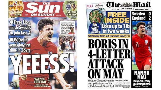 The Sun was exuberant in its celebration. The Mail... a little more subdued.