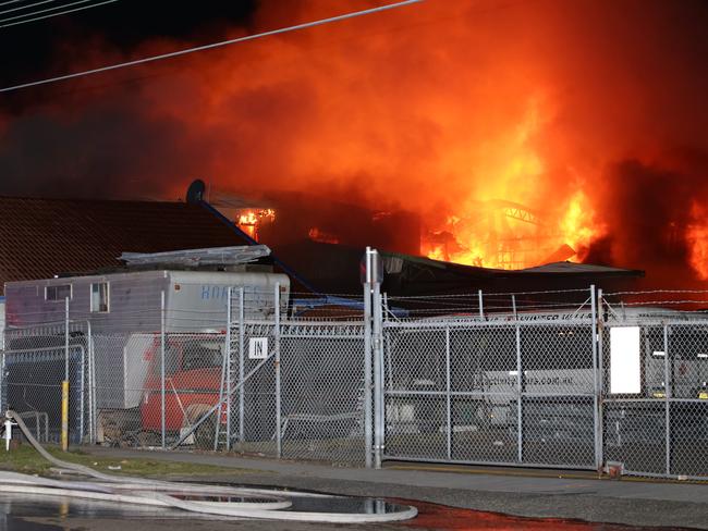 There has been extensive damage after a major fire in central Sydney overnight. Picture: Bill Hearne