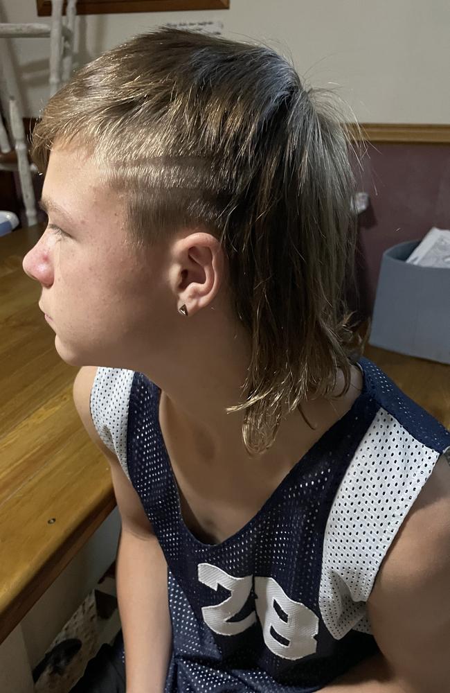 Bailey Smith is young Aden Knowles’ mullet hero. Picture: Supplied