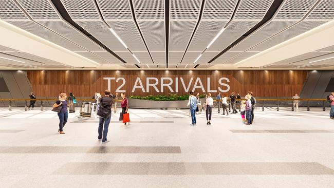 An artist’s impression of the expanded international arrivals hall.