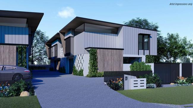 Artist impressions of the proposal for 75 and 77 Anzac Ave, Maroochydore. Picture: AK Building Design