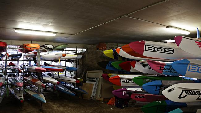 A shot of a storage room at the existing surf clubhouse. Picture: Adam Yip / Manly Daily