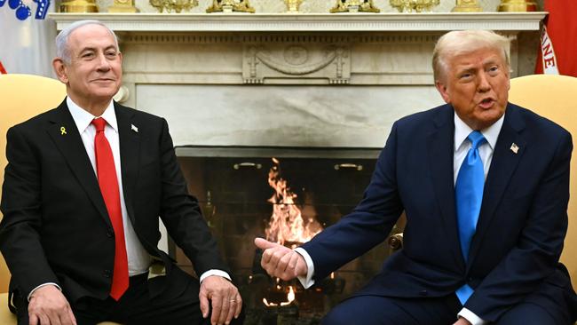 Donald Trump with Benjamin Netanyahu in the Oval Office. Picture: AFP.