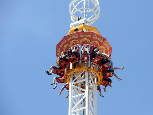 Luna Park's newest ride Hair Raiser in action. Picture: Elenor Tedenborg