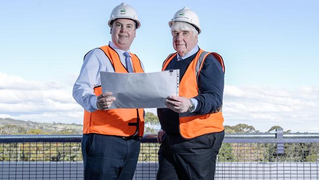 Playford Council mayor Glenn Docherty and suspended chief Mal Hemmerling earlier this year. Picture: AAP Image/Morgan Sette